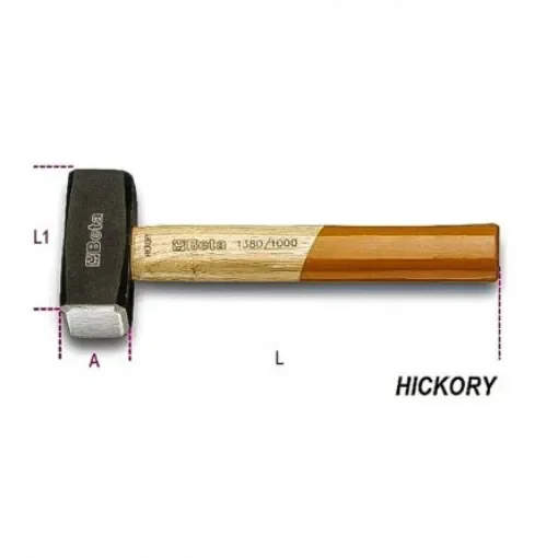 BETA Lump Hammer with Wood Handle, 1.1kg - 1380 1000 product image