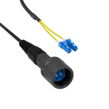 Bulgin LC to LC Duplex Single Mode OS1 Fibre Optic Cable, 125µm, Yellow, 10m - PXF6050CAB product image