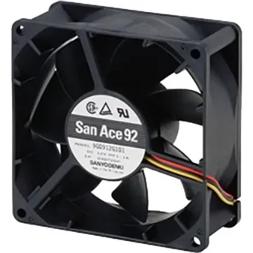 Sanyo Denki 9G Series Axial Fan, 24 V dc, DC Operation, 186.9m³/h, 13.2W, 550mA Max, 92 x 92 x 38mm - 9G0924G1D01 product image