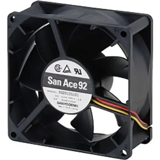 Sanyo Denki 9G Series Axial Fan, 24 V dc, DC Operation, 152.9m³/h, 7.2W, 300mA Max, 92 x 92 x 38mm - 9G0924H102 product image