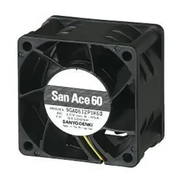 Sanyo Denki 9GA Series Axial Fan, 12 V dc, DC Operation, 90m³/h, 11.4W, 950mA Max, 60 x 60 x 38mm - 9GA0612P1K03 product image