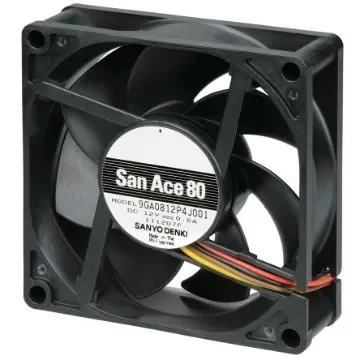 Sanyo Denki San Ace 9GA Series Axial Fan, 12 V dc, DC Operation, 124m³/h, 7.2W, 600mA Max, 80 x 80 x 25mm - 9GA0812P4J001 product image