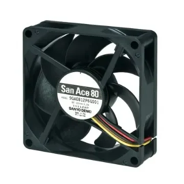 Sanyo Denki 9GA Series Axial Fan, 12 V dc, DC Operation, 103.2m³/h, 3.6W, 300mA Max, 80 x 80 x 20mm - 9GA0812P6G001 product image