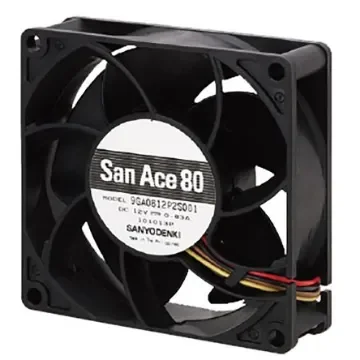 Sanyo Denki 9GA Series Axial Fan, 24 V dc, DC Operation, 146.9m³/h, 10.1W, 420mA Max, 80 x 80 x 32mm - 9GA0824P2S001 product image