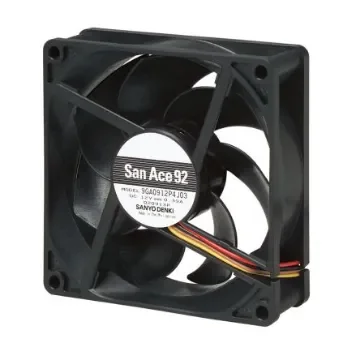Sanyo Denki 9GA Series Axial Fan, 12 V dc, DC Operation, 132m³/h, 4.68W, 390mA Max, 92 x 92 x 25mm - 9GA0912P4J031 product image