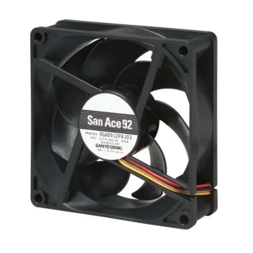 Sanyo Denki 9GA Series Axial Fan, 12 V dc, DC Operation, 132m³/h, 4.68W, 390mA Max, 92 x 92 x 25mm - 9GA0912P4J031 product image