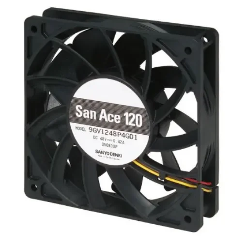Sanyo Denki 9GV Series Axial Fan, 12 V dc, DC Operation, 290.5m³/h, 20.16W, 1.68A Max, 120 x 120 x 25mm - 9GV1212P4G01 product image