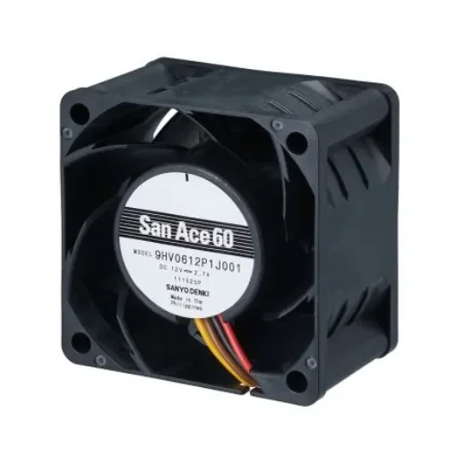 Sanyo Denki 9HV Series Axial Fan, 12 V dc, DC Operation, 112.8m³/h, 32.4W, 2.7A Max, 60 x 60 x 38mm - 9HV0612P1J0011 product image