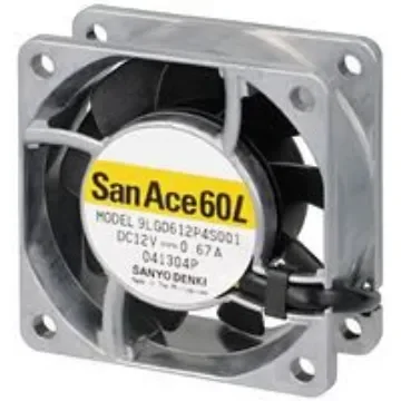 Sanyo Denki 9LG Series Axial Fan, 24 V dc, DC Operation, 83.9m³/h, 8.16W, 340mA Max, 60 x 60 x 25mm - 9LG0624P4S001 product image