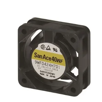 Sanyo Denki 9WF Series Axial Fan, 24 V dc, DC Operation, 9.2cfm, 2.64W, 110mA Max, 40 x 40 x 20mm - 9WF0424H601 product image