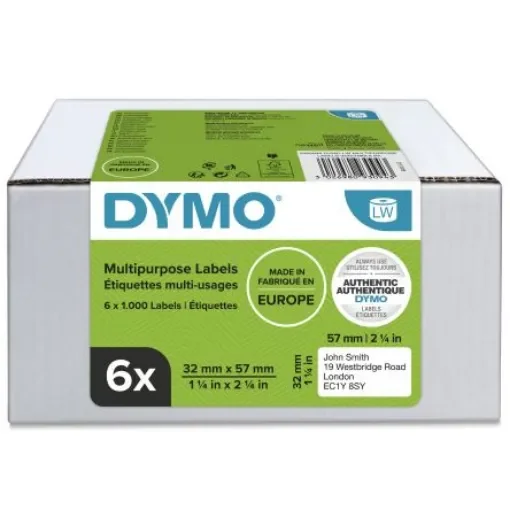 Dymo White Label Roll, 57mm Width, 32mm Height - 2093094 product image