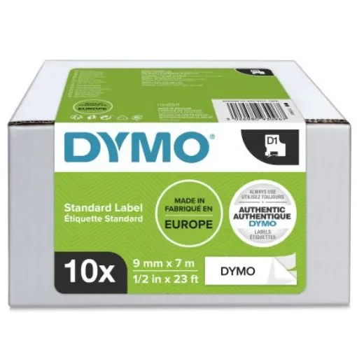 Dymo Black on White Label Printer Tape, 7.62mm Label Length, 12mm Label Width - 2093097 product image