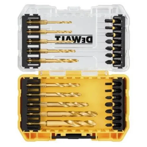 DeWALT 24-Piece Twist Drill Bit Set for Metal, 10mm Max, 3mm Min, HSS-G Titanium Bits - DT70748T-QZ product image