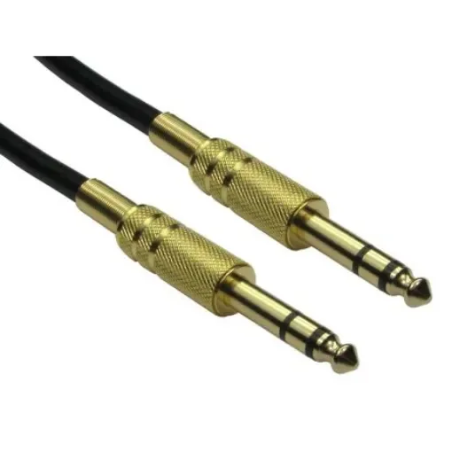 RS PRO Male 6.35mm Stereo Jack to Male 6.35mm Stereo Jack Aux Cable, Black, 20m - 1924451 product image
