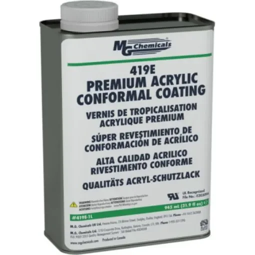 MG Chemical Clear Acrylic Conformal Coating, 945 ml Tin, -65°C min, +130°C max - 419E-1L product image