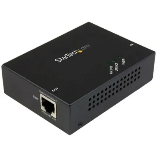 StarTech.com RJ45 Media Converter, 10/100/1000Mbit/s, Full Duplex - POEEXT1GAT product image