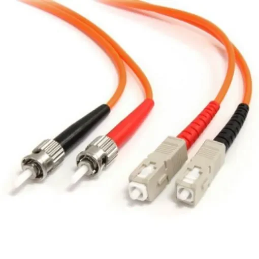 StarTech.com SC to ST Duplex Multi Mode OM1 Fibre Optic Cable, 62.5/125µm, Orange, 2m - FIBSTSC2 product image