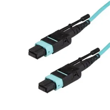 StarTech.com MPO to MPO Duplex Multi Mode OM3 Fibre Optic Cable, 50/125µm, Aqua, 3m - MPO12PL3M product image