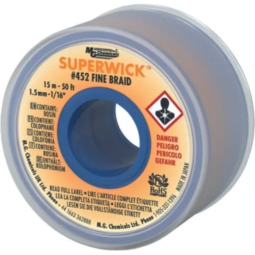 Super Wick SUPERWICK 452 15m Desoldering Braid, Width 1.5mm product image