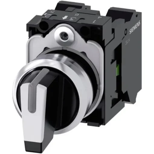 Siemens Selector Switch -, Illuminated 3 Positions - 3SU1150-2BL60-3NA0 product image