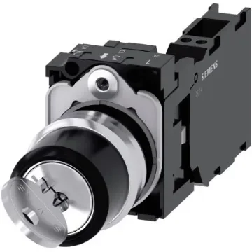 Siemens IP66, IP67, IP69 Key Switch, SPST, SPST 2-Way - 3SU1150-4BF11-3FA0 product image