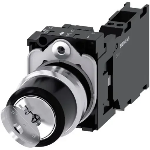 Siemens IP66, IP67, IP69 Key Switch, SPST, SPST 2-Way - 3SU1150-4BF11-3FA0 product image