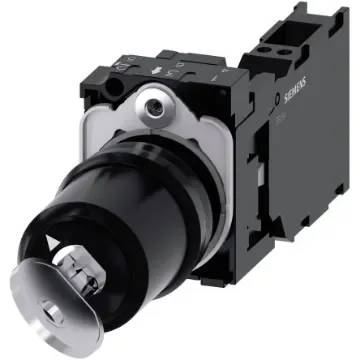 Siemens IP66, IP67, IP69 Key Switch, SPST, SPST 2-Way - 3SU1100-5BF11-3FA0 product image