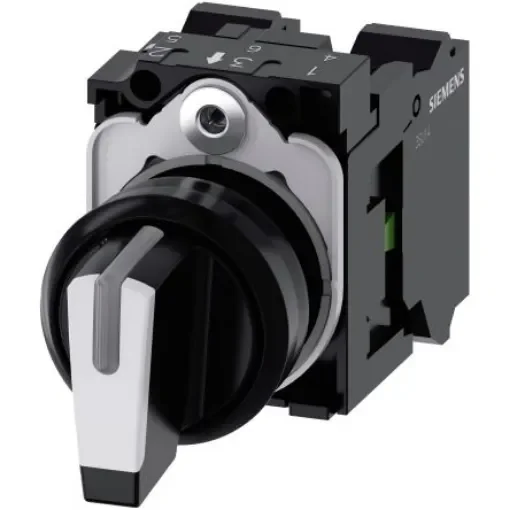 Siemens Selector Switch -, Illuminated 3 Positions - 3SU1100-2BM60-3NA0 product image
