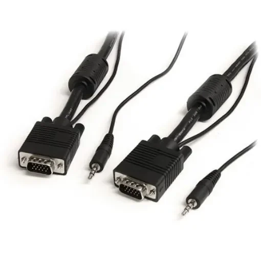 StarTech.com Male 3.5mm Stereo Jack, VGA to Male 3.5mm Stereo Jack, VGA  Cable, 15m Black - MXTHQMM15MA product image
