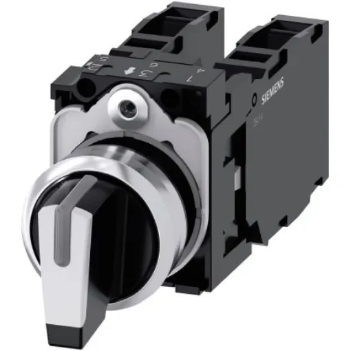 Siemens Selector Switch -, Illuminated 3 Positions - 3SU1150-2BL60-1LA0 product image