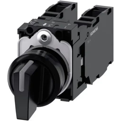 Siemens Selector Switch -, Illuminated 3 Positions - 3SU1100-2BL10-1NA0 product image
