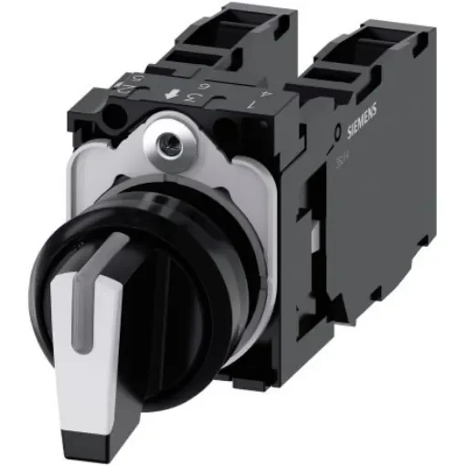 Siemens Selector Switch -, Illuminated 3 Positions - 3SU1100-2BM60-1LA0 product image