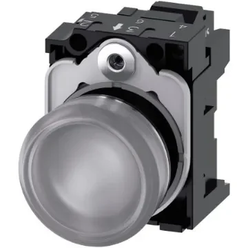 Siemens, SIRIUS ACT 3SU11, Panel Mount White LED Indicator, 22mm Cutout, Round, 230V ac - 3SU1156-6AA70-3AA0 product image