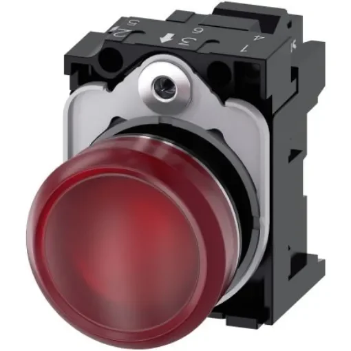Siemens, SIRIUS ACT 3SU11, Panel Mount Red LED Indicator, 22mm Cutout, Round, 230V ac - 3SU1156-6AA20-3AA0 product image