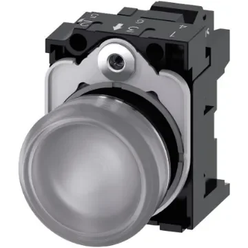Siemens, SIRIUS ACT 3SU11, Panel Mount White LED Indicator, 22mm Cutout, Round, 110V ac - 3SU1153-6AA70-3AA0 product image