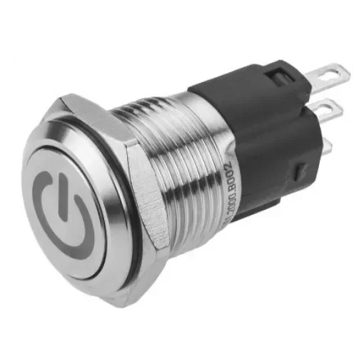 EAO 82 Series Push Button Switch, Latching, Panel Mount, 16mm Cutout, SPDT, 240V, IP65, IP67 - 82-4151.2000.B002 product image