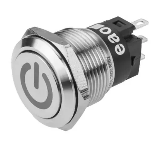 EAO 82 Series Push Button Switch, Latching, Panel Mount, 19mm Cutout, SPDT, 240V, IP65, IP67 - 82-5151.2000.B002 product image