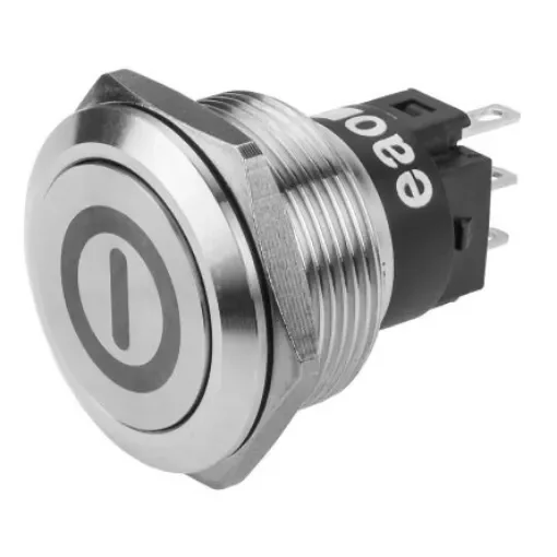 EAO 82 Series Push Button Switch, Latching, Panel Mount, 22.3mm Cutout, SPDT, 240V, IP65, IP67 - 82-6151.2000.B001 product image