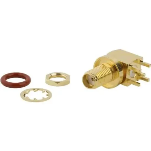 Amphenol RF, Jack Through Hole SMA Connector, 50O, Solder Termination, Right Angle Body - 132203-18 product image