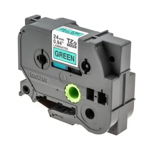 Brother Black on Green Label Printer Tape, 8 m Length, 24 mm Width - TZe-751 product image