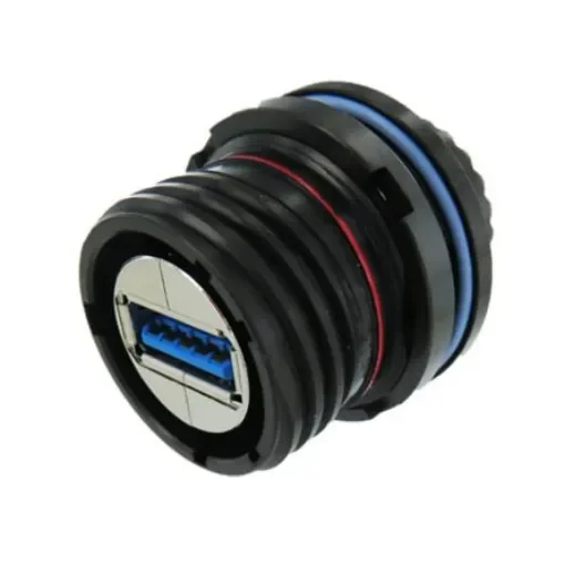 Amphenol Socapex Straight, Jam Nut, Socket- Single Port Type A 3.2 Gen 1 IP68 USB Connector - USB3FTV7AZNF312 product image