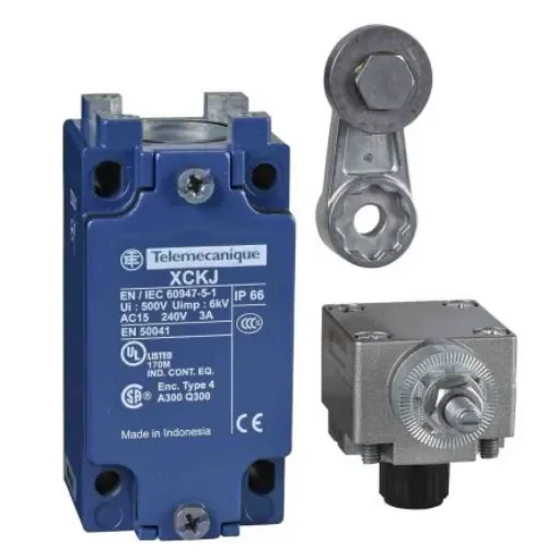 Telemecanique Sensors XCKJ Series Roller Lever Limit Switch, 1NC/1NO, IP66, DPST, Zamak Zinc Alloy Housing, 50V ac Max, - XCKJ10513H7 product image