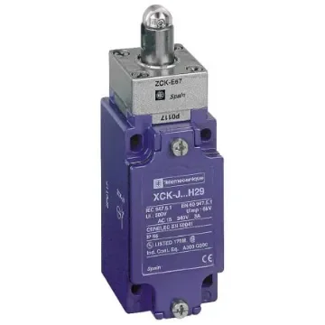 Telemecanique Sensors XCKJ Series Roller Plunger Limit Switch, 1NC/1NO, IP66, DPST, Zamak Zinc Alloy Housing, 240V ac - XCKJ167 product image