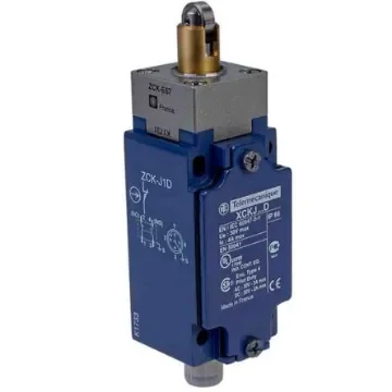 Telemecanique Sensors XCKJ Series Roller Plunger Limit Switch, 1NC/1NO, IP66, DPST, Zamak Zinc Alloy Housing, 50V ac - XCKJ167D product image