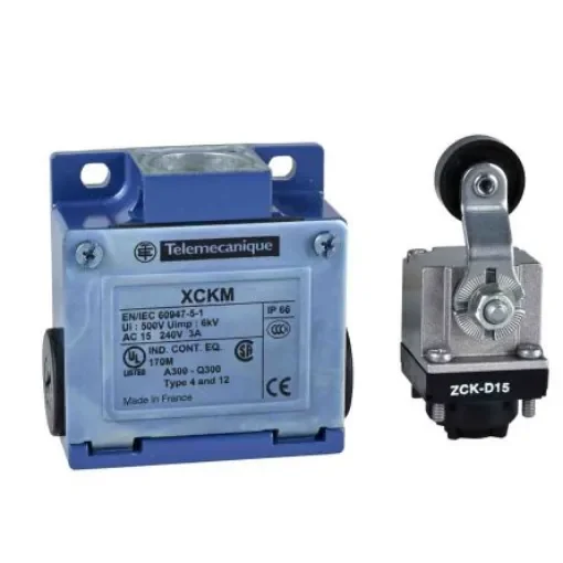 Telemecanique Sensors XCKM Series Roller Lever Limit Switch, 1NC/1NO, IP66, DPST, Zamak Zinc Alloy Housing, 240V ac - XCKM515H29 product image