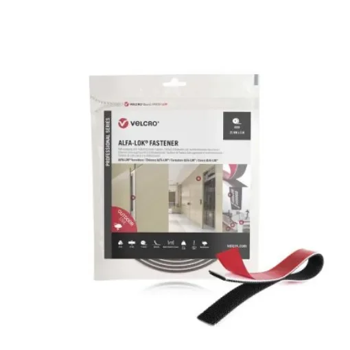 VELCRO® Black Hook & Loop Tape, 25mm x 5m - VEL-PS20028 product image
