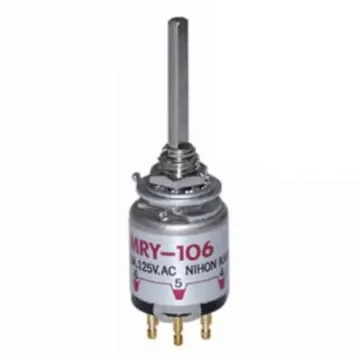 NKK Switches MR, 2-6 Position Rotary Switch, 0.4 A, Solder - MRY106G product image