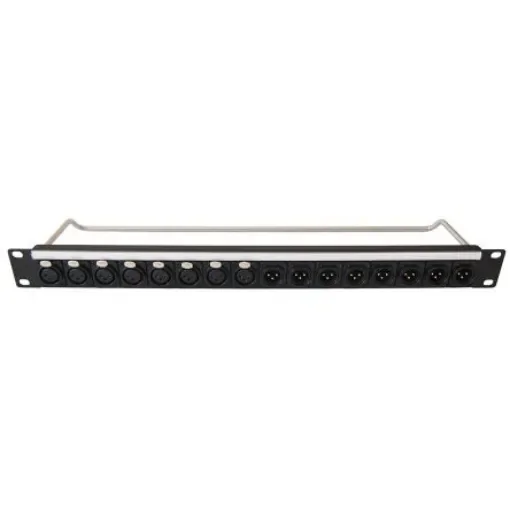 XLR 2 x 8 Port Loaded Rack Patch Panel, 1U Rack Height - CP30183 product image