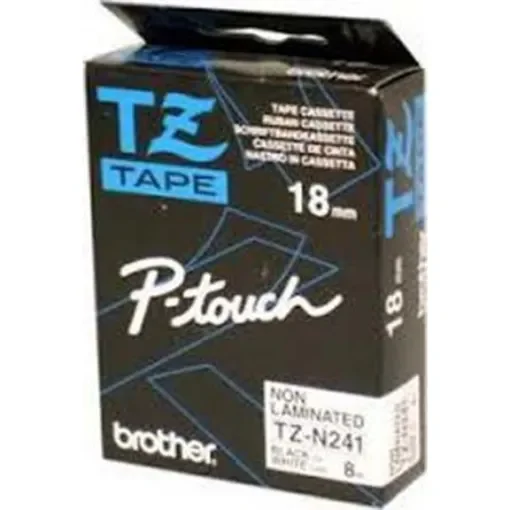 Brother Black on White Label Printer Tape, 8 m Length, 18 mm Width - TZEN241 product image