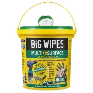 Big Wipes XL SUPER TOWELS PRO+ Wet Biodegradable Wipes, Bucket of 240, 200 x 300mm - 2447 0000 product image
